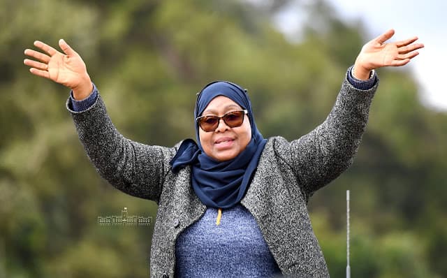 President Samia during a campaign Rally