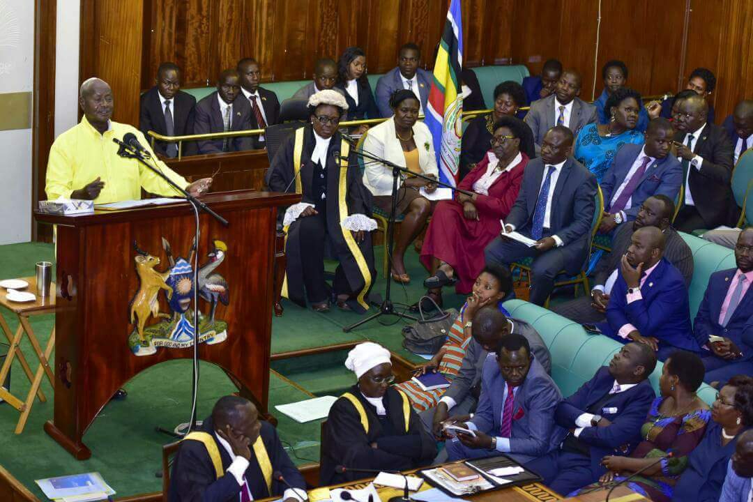 president museveni and the mps in parliament