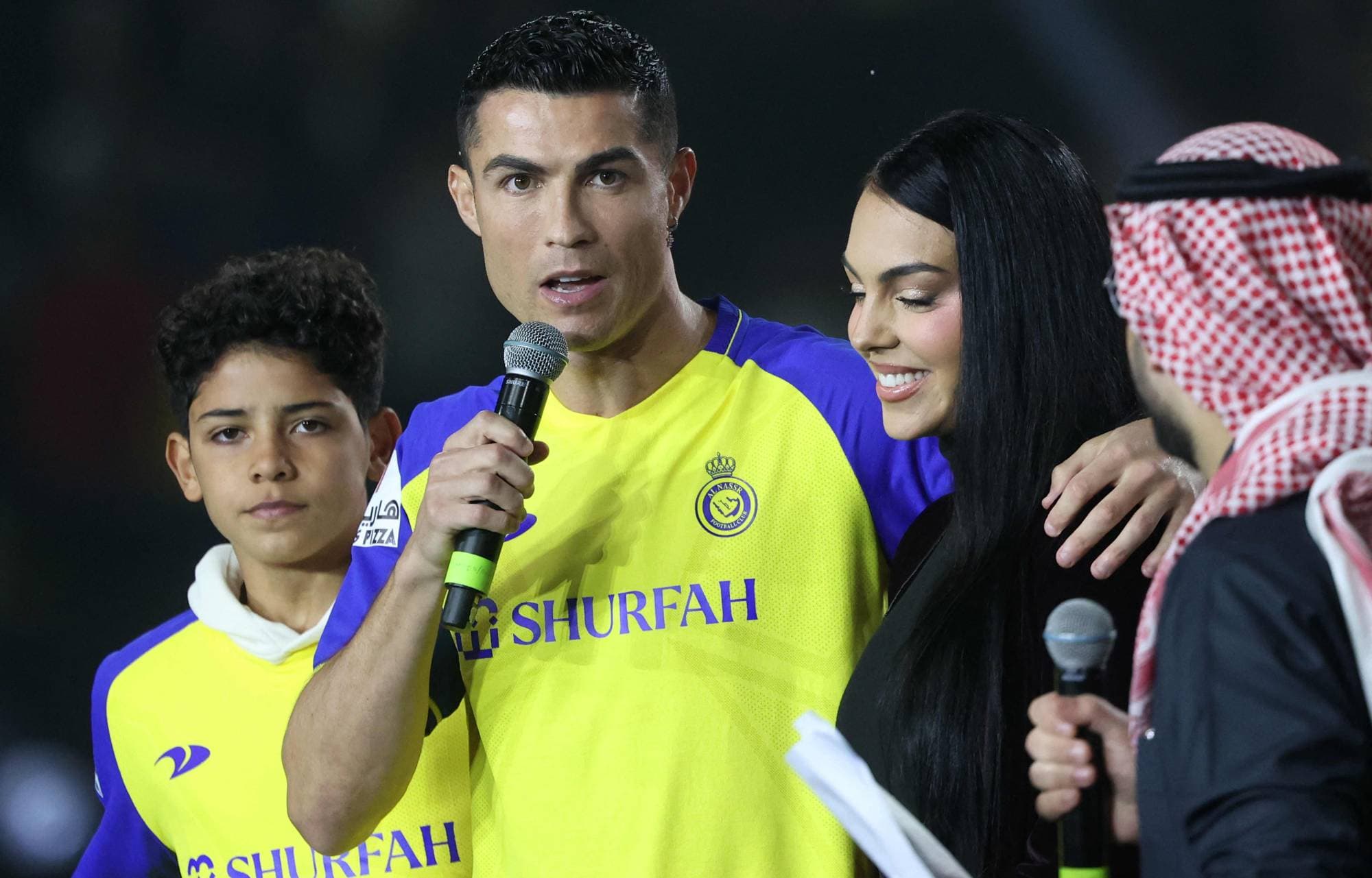 Cristiano Ronaldo with his family at Al Nassr field